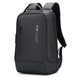 Sac à dos antivol noir vu de trois quarts