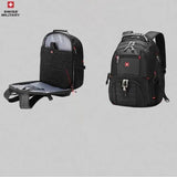 Swiss backpack 45x36x20 black front view – Swiss Backpack 45x36x20 | Sogaïa