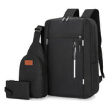 Ensemble sac à dos homme noir avec sacoche et trousse