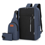 Ensemble sac à dos homme bleu 3 pièces