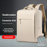 Sac à dos ordinateur beige avec coussins d'air sur toute la poche