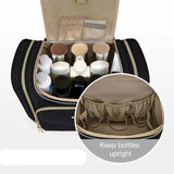 Black multi-compartment hanging toiletry bag, front view – Bagsmart™ Multi-Compartment Hanging Toiletry Bag | Sogaïa