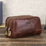 Trousse de toilette pour homme en cuir de luxe vue de face – Trousse de Toilette pour Homme en Cuir de Luxe Sogaïa Contact™ | Sogaïa