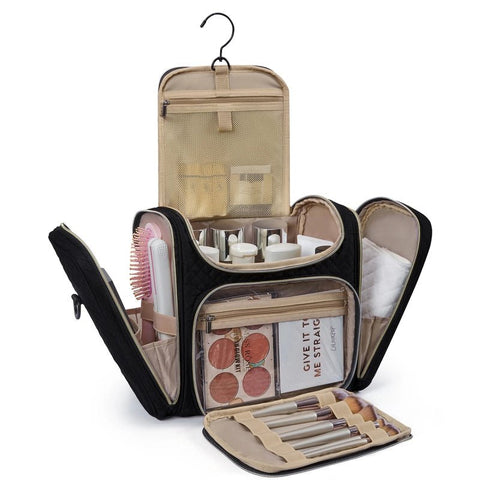 Trousse de toilette à suspendre multi compartiments vue de face – Trousse de Toilette à Suspendre Multi Compartiments Bagsmart™ | Sogaïa