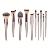 Pinceaux de maquillage champagne vue de face – Pinceaux de Maquillage Champagne | Sogaïa