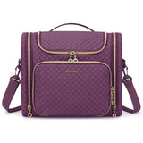 Burgundy multi-compartment hanging toiletry bag, front view – Bagsmart™ Multi-Compartment Hanging Toiletry Bag | Sogaïa