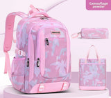 Sac à dos cabine rose en SET avec trousse et sac cabas assortis