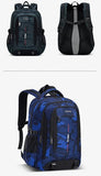 Sac à dos noir et bleu, vues de face et de dos