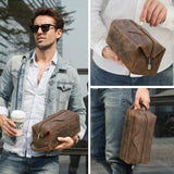 Dimensões da bolsa de toalete de couro marrom – Bolsa de toalete de couro marrom Sogaïa™ | Sogaia