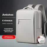 Sac à dos ordinateur 17 pouces gris olive, design minimaliste