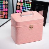 Petit vanity rigide pour maquillage rose vue de face – Petit Vanity Rigide pour Maquillage | Sogaïa