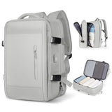 Sac à dos cabine 45x36x20 bleu marine vue de dos – Sac à Dos Voyage Cabine Extensible 45x36x20 Sogaïa™ | Sogaïa