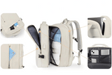 Sac à dos extensible 45x36x20 gris vue de profil – Sac à Dos Extensible 45x36x20 | Sogaïa