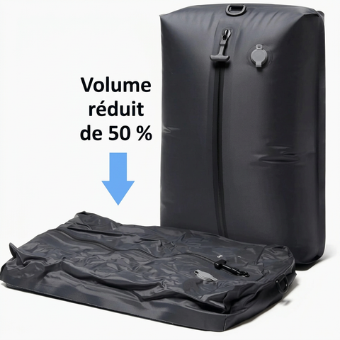 Sac de compression sous vide réduisant le volume des vêtements de 50 %