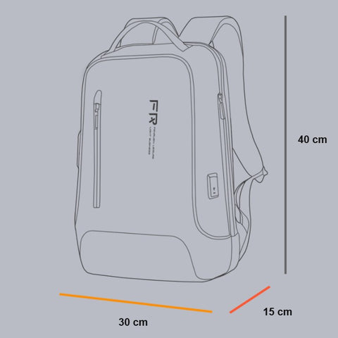 Dimensions du sac à dos antivol : 40 x 30 x 15 cm