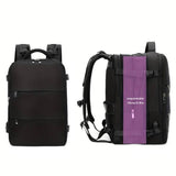 Vente Flash Sac à dos cabine 45x36x20 gris vue de dos – Sac à Dos Voyage Cabine Extensible 45x36x20 Sogaïa™ | Sogaïa