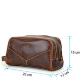 Trousse de toilette homme cuir personnalisée turquoise vue de face – Trousse de Toilette Homme en Cuir Personnalisée Sogaïa™ | Sogaïa
