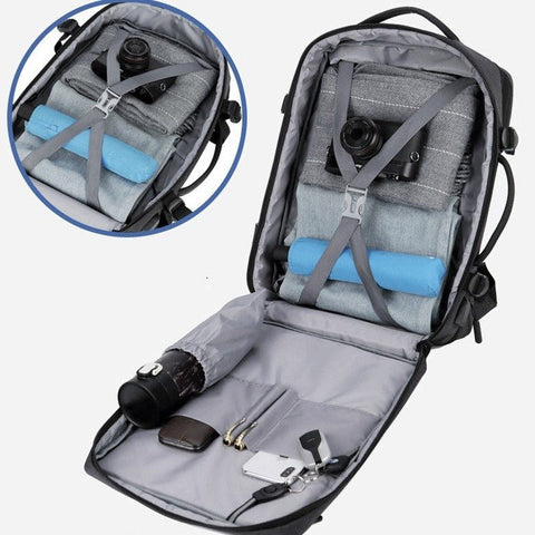 Sac à dos cabine 40x30x15 vue de profil – Sac à Dos Cabine Extensible 40x30x15 Sogaïa™ | Sogaïa
