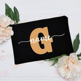 Personalized beige first name pouch, front view – Personalized First Name Pouch | Sogaïa