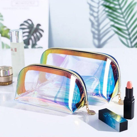 Trousse transparente multicolore vue de profil – Trousse Transparente Multicolore | Sogaïa
