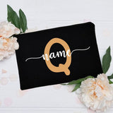 Personalized navy first name pouch, front view – Personalized First Name Pouch | Sogaïa