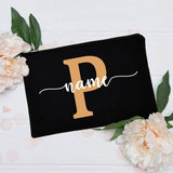 Personalized gray first name pouch, front view – Personalized First Name Pouch | Sogaïa