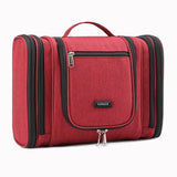 Trousse de toilette à suspendre triple compartiment marron vue de face – Trousse de Toilette à Suspendre Triple Compartiment Tuowang™ | Sogaïa