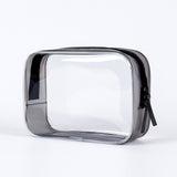 Orange colored transparent toiletry bag front view – Colorful Transparent Toiletry Bag | Sogaïa