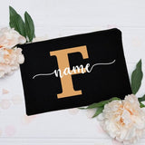 Personalized black first name pouch, front view – Personalized First Name Pouch | Sogaïa