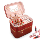 Vanity rangement maquillage rouge vue de face – Vanity pour Rangement de Maquillage | Sogaïa
