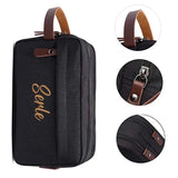 Trousse de toilette homme personnalisée 2 compartiments orange vue de face – Trousse de Toilette Homme Personnalisée à 2 Compartiments | Sogaïa