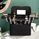 Vanity case rigide pour maquillage bleu marine vue de face – Vanity Case Rigide pour Maquillage KreyKrey™ | Sogaïa