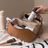 Trousse de toilette compartimentée vue de profil – Trousse de Toilette Compartimentée Tuowang™ | Sogaïa