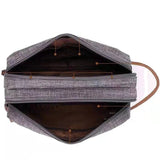 Trousse de toilette homme personnalisée 2 compartiments marron vue de face – Trousse de Toilette Homme Personnalisée à 2 Compartiments | Sogaïa