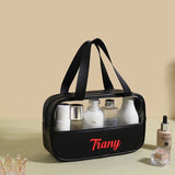 Trousse de toilette personnalisée vert vue de face – Trousse de Toilette Personnalisée Imperméable | Sogaïa
