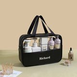 Trousse de toilette personnalisée noir vue de face – Trousse de Toilette Personnalisée Imperméable | Sogaïa