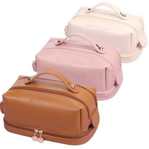Trousse de toilette femme luxe vue de profil – Trousse de Toilette pour Femme de Luxe | Sogaïa