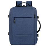 Sac à dos cabine 40x30x15 bleu marine vue de profil – Sac à Dos Cabine Extensible 40x30x15 Sogaïa™ | Sogaïa