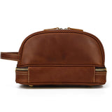 Trousse de toilette cuir homme gris vue de face – Trousse de Toilette Cuir Homme Sogaïa™ | Sogaïa