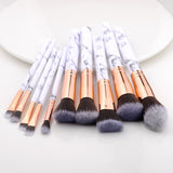 Pinceaux de maquillage couleur marbre vue de face – Pinceaux de Maquillage Couleur Marbre | Sogaïa