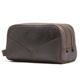 Trousse de toilette homme en cuir personnalisée vue de face – Trousse de Toilette Homme en Cuir Personnalisée Sogaïa™ | Sogaïa