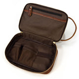 Trousse de toilette cuir homme bordeaux vue de face – Trousse de Toilette Cuir Homme Sogaïa™ | Sogaïa