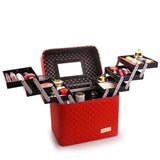 Makeup vanity box rouge 3 tablettes – Makeup Vanity Box Heavenly Lanléo™ | Sogaïa