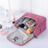 Trousse de toilette femme avec crochet bleu marine vue de face – Trousse de Toilette pour Femme avec Crochet Travel Bag™ | Sogaïa