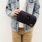 Travel toiletry bag for men black front view – Lightweight Men's Travel Toiletry Bag | Sogaïa