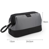 Large opening toiletry bag in navy blue, front view – Toiletry bag with large opening | Sogaïa