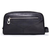 Trousse de toilette en cuir vert vue de face – Trousse de Toilette en Cuir Sogaïa™ | Sogaïa