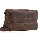 Trousse de toilette personnalisée pour homme ouverte – Trousse de Toilette Personnalisée Homme Cuir Double Compartiment Sogaïa™ | Sogaïa