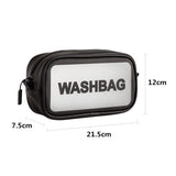 Bolsa de toalete masculina transparente cinza vista frontal – Bolsa de toalete masculina transparente | Sogaia