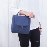 Hanging toiletry bag for women gray front view – Hanging toiletry bag for women | Sogaïa